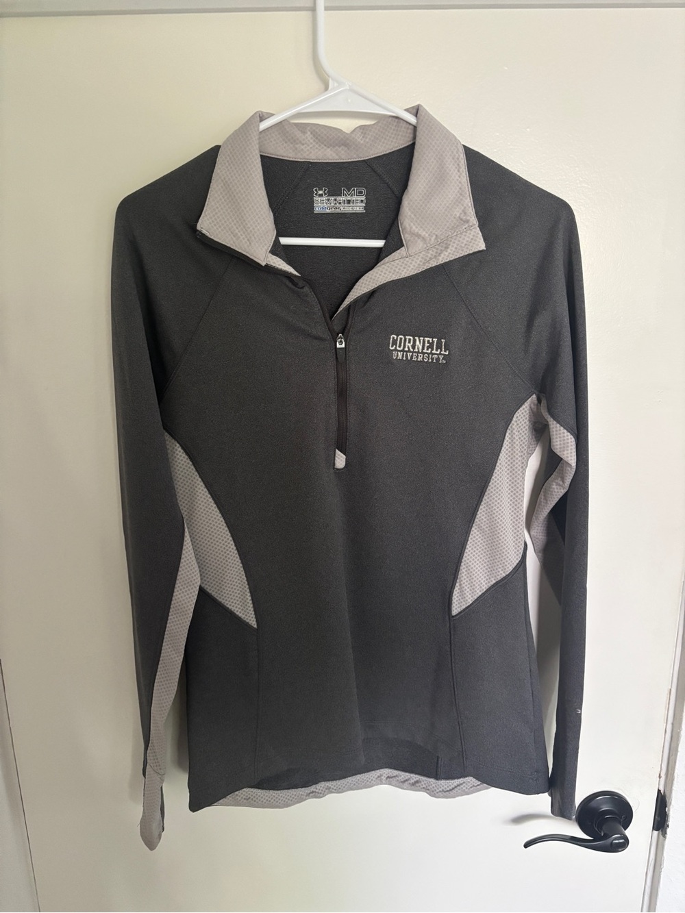 Cornell University Grey & Light Grey Quarter-Zip Pullover
